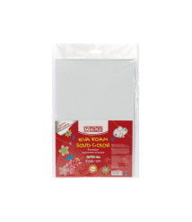 Hirtie gumata cu sclipici Autoadeziva (Foamiran) 20x30cm 2mm. Alba, set din 5 bucăți